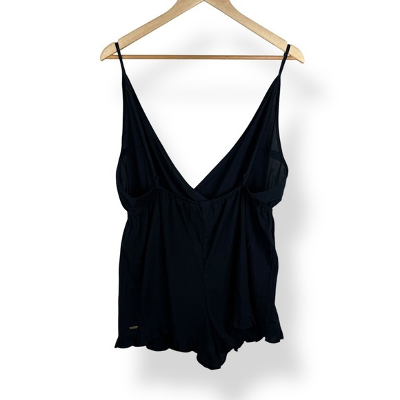 Roxy Black Cotton Romper Womens Size XL Coastal Cowgirl Outfit Rodeo Ruffle NEW - Picture 8 of 11